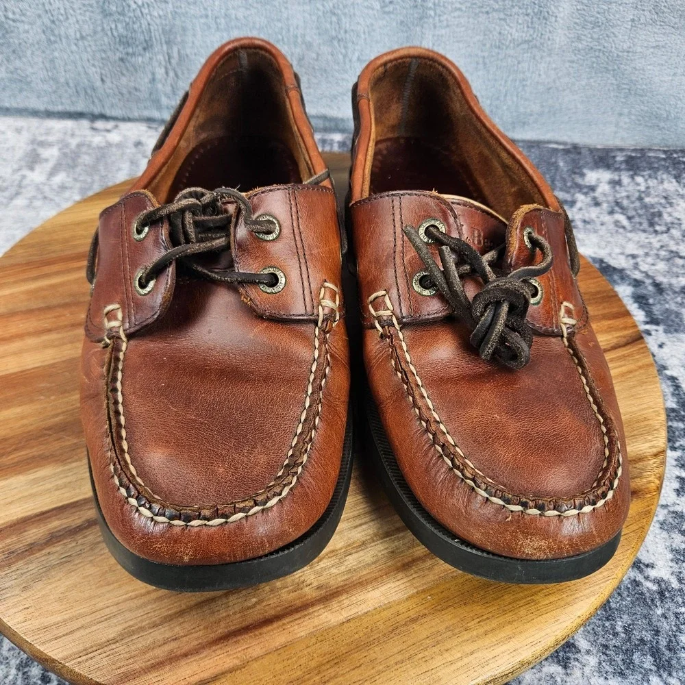 L.L.Bean Boat Shoes Mens Size 10.5 D Brown Casco Bay Moc Slip On Loafer 233933